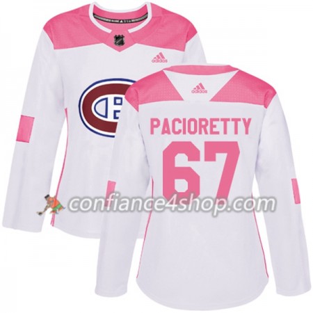 Adidas Maillot de Hockey Montreal Canadiens Max Pacioretty 67 2017-2018 Blanc Rose Fashion Authentic - Femme